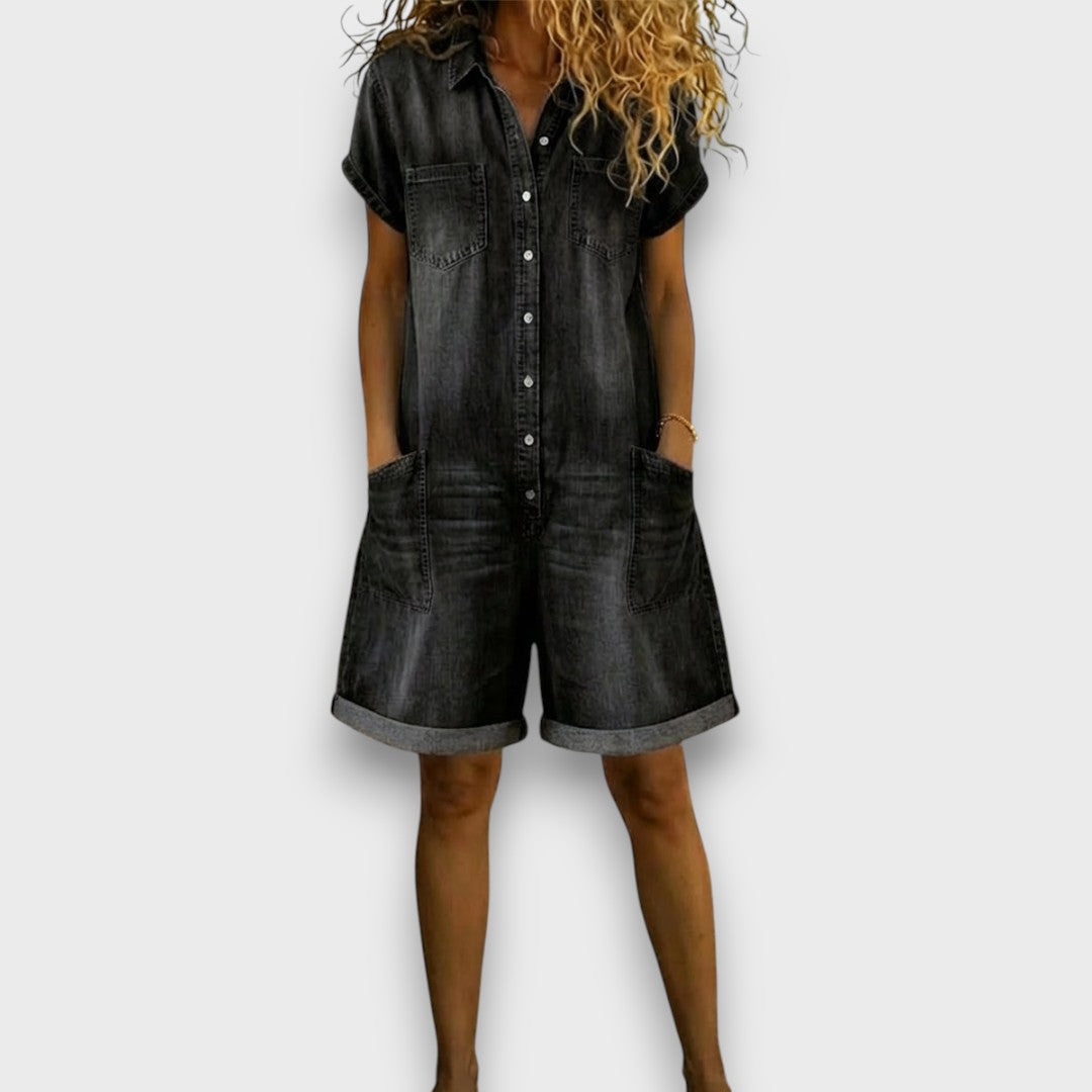 Joan | Salopette en coton style jean vintage