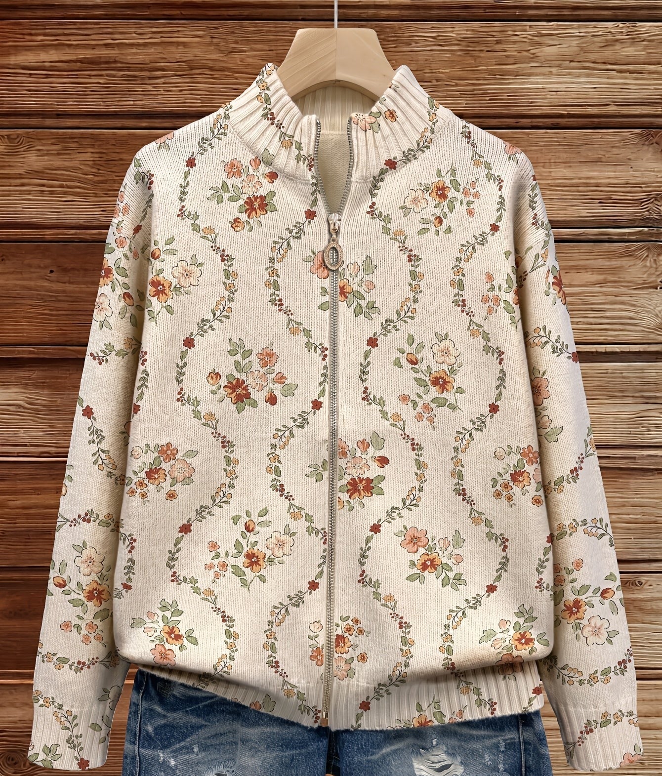 Persephone™ | Cardigan crème à délicat imprimé floral