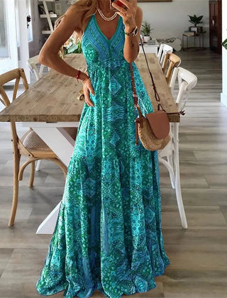 Robe sans manches boho Gweneth, vue de face – Valloro Paris