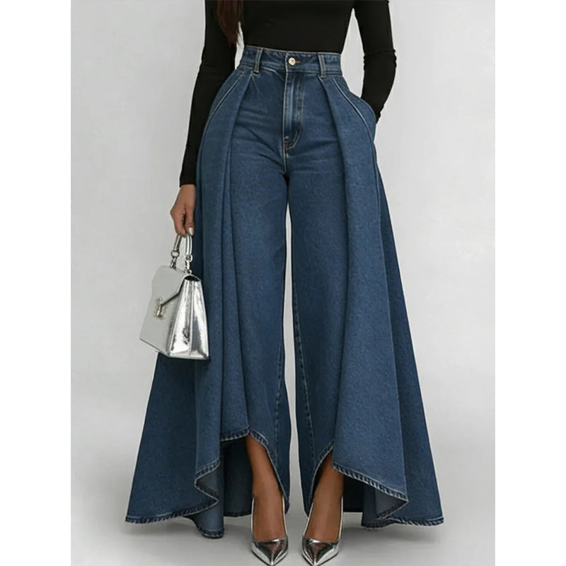 👖✨ Jean large avant-gardiste taille haute