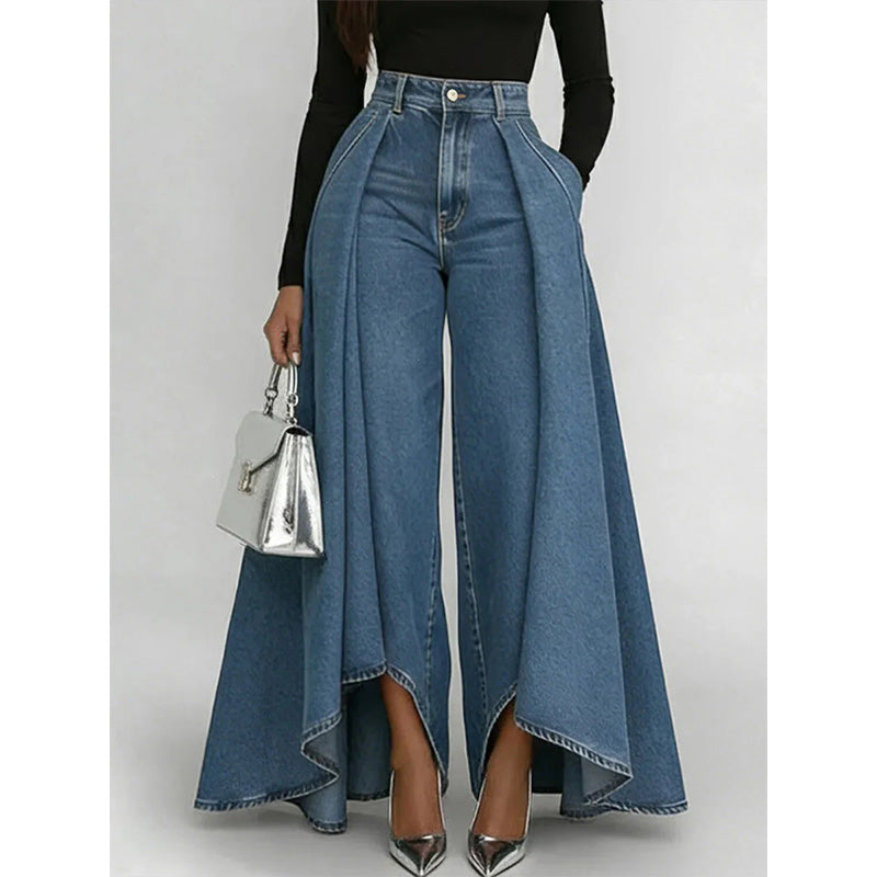👖✨ Jean large avant-gardiste taille haute