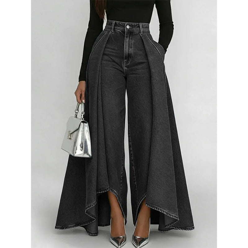 👖✨ Jean large avant-gardiste taille haute