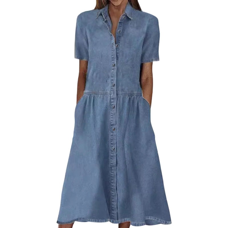 👗👖 Robe en jean élégante et décontractée avec poches