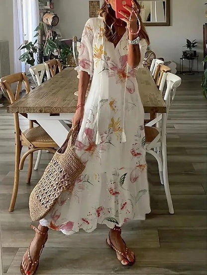 Robe boho avec couverture du ventre Michaela, présentation du coloris – Valloro Paris