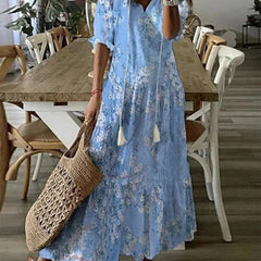 Robe boho avec couverture du ventre Michaela, vue de profil – Valloro Paris