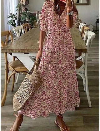 Robe boho avec couverture du ventre Michaela, gros plan sur la coupe – Valloro Paris