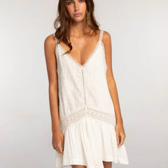 Robe courte blanche en broderie anglaise High Spirits, vue de dos – Valloro Paris