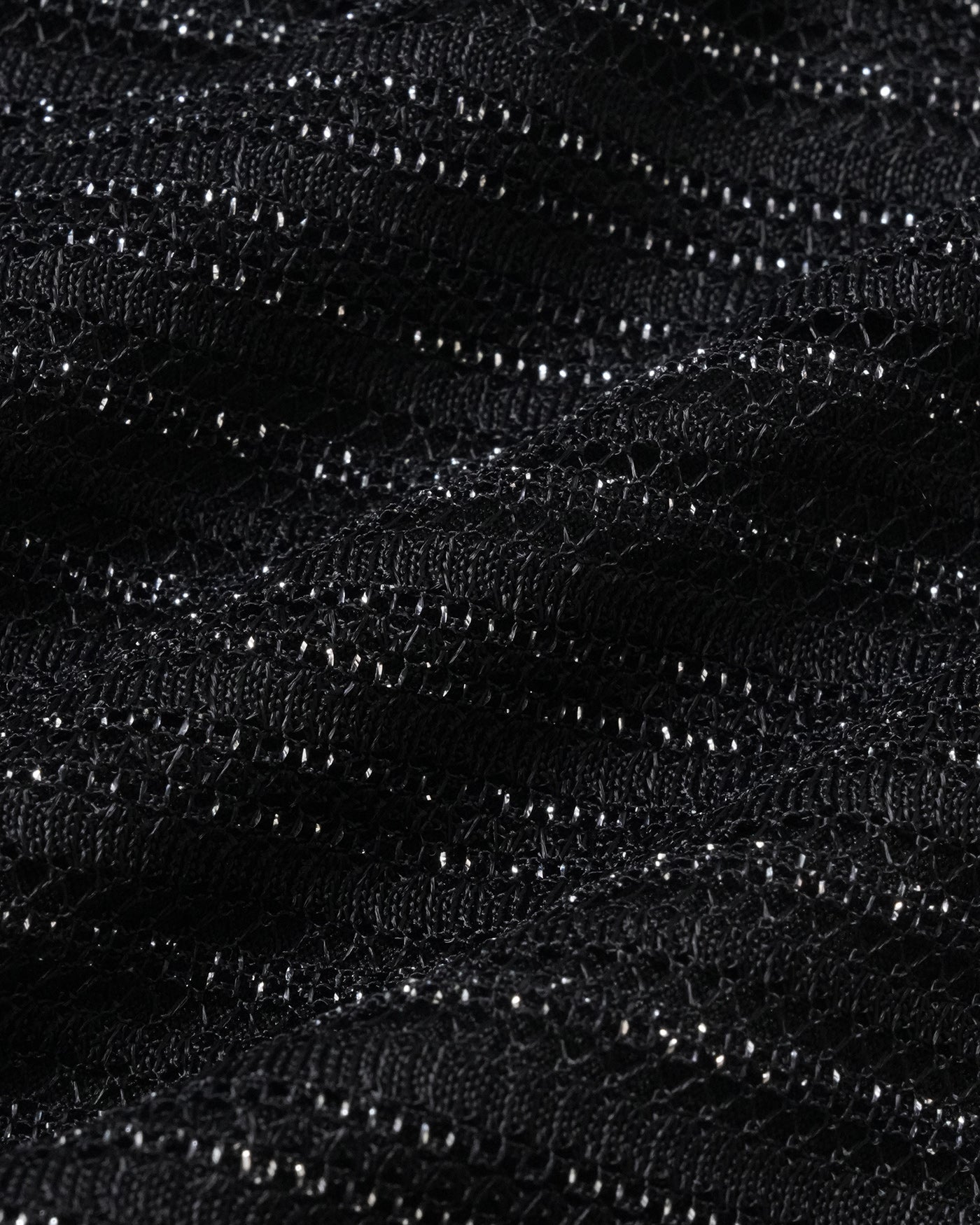 Bikini noir à sequins avec armatures Noémie, détail du tissu – Valloro Paris