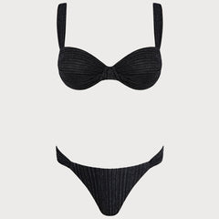 Bikini noir à sequins avec armatures Noémie, vue de dos – Valloro Paris