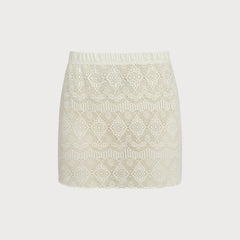 Ensemble bikini trois pièces blanc texturé Blanche, présentation du coloris – Valloro Paris